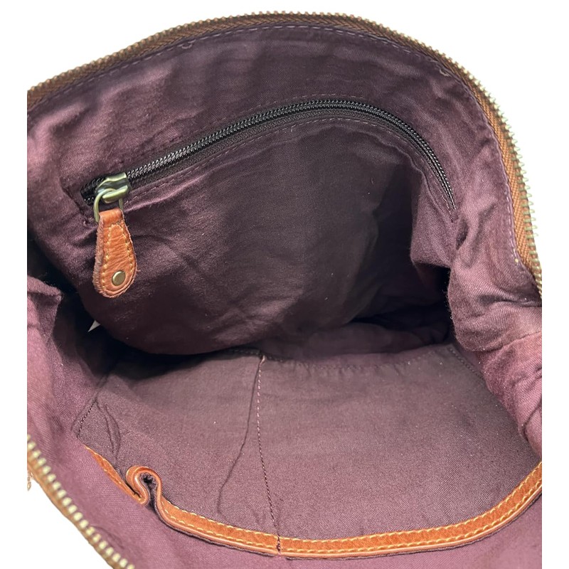 Rowallan Deep Tan Roxburgh Rustic Leather Shoulder Bucket Crossbody Small