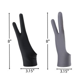 4 Pack Artist Gloves for Drawing Tablet Free Size with Two Fingers for Graphics Pad Painting Good for Right or Left Hand - 3.15 x 8 inch