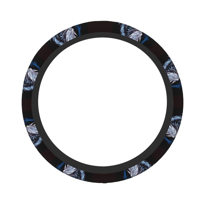 Dragon and Rose Steering Wheel Covers,Anti Slip Sweat Absorption Elasticity