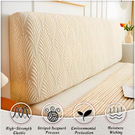 JOKIVTOU Solid Jacquard Fabric Headboard Covers Slipcover,Stretch Bed Headboard,Bed Head Cover Slipcover Backrest Cover Headboards Beds Cover Protective Universal Dustproof Modern