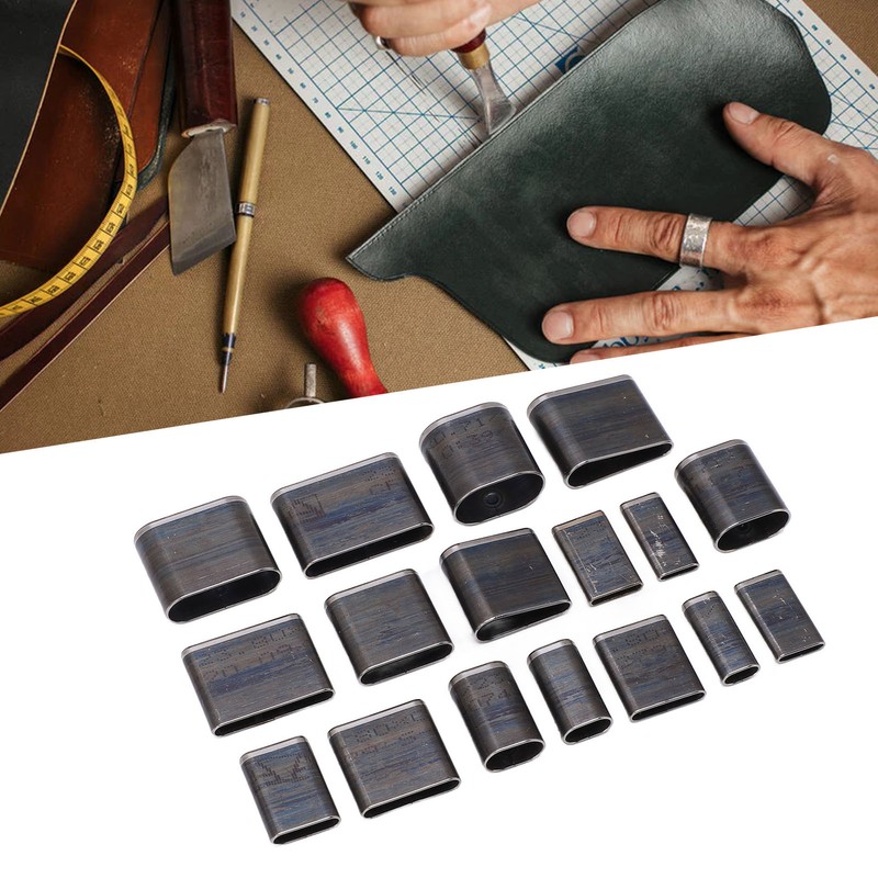 17 Pcs Oval Leather Punching Die Set Mold Cutting Kit