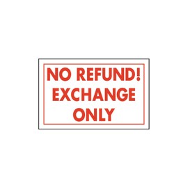 SSWBasics No Refund! Exchange Only Policy Sign Card - 11”W x 7”H - Pack of 3