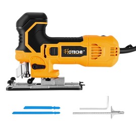 Hotec​he 6.5-Amp Jig Saw Corded 6 Vriable Speed Jigsaw with LED Light and 2Pcs of Blades