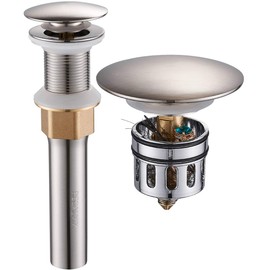 REGALMIX - Drenaje para fregadero de baño, desagüe desplegable para fregadero con tapón de cesta desmontable, filtro de drenaje antiexplosión y antiobstrucción, montaje de drenaje del fregadero sin