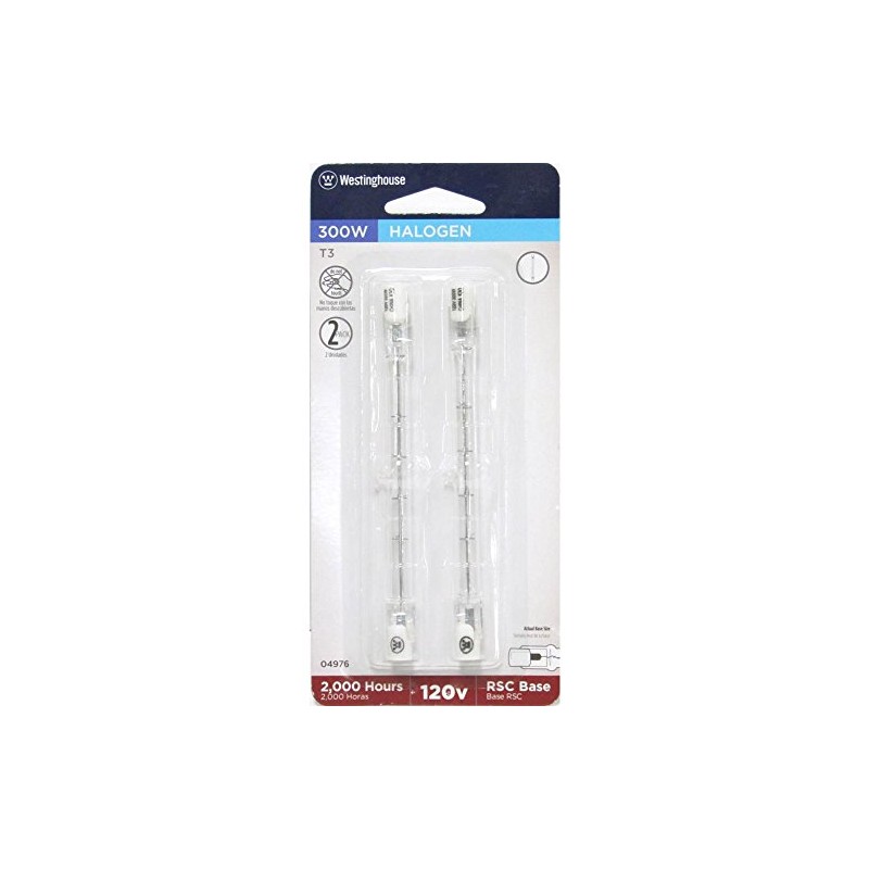 Westinghouse 0497600 300 Watt T3 Halogen Double-Ended Clear Light Bulb