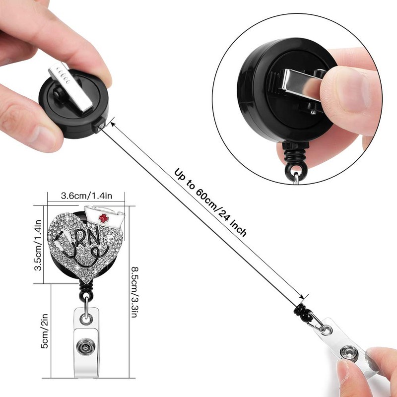 Soleebee Key JoJo Extendable Rhinestone ID JoJo Keyring for Nurse