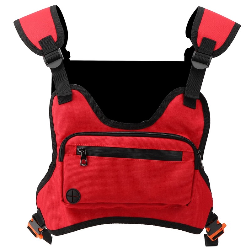 Multi Functional Outdoor Sports Running Chest Bag Adjustable Red Vest
