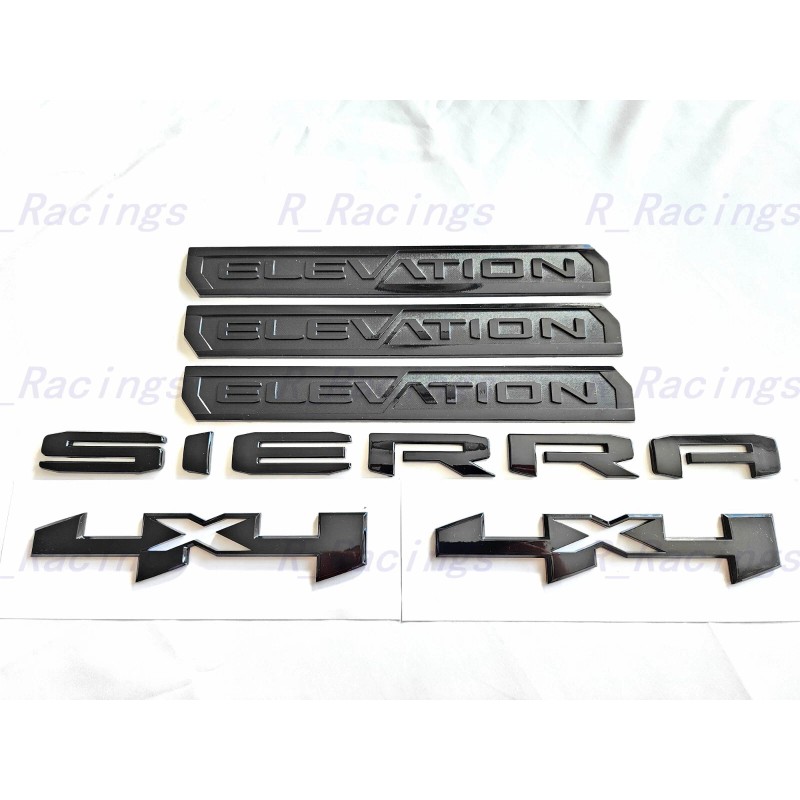 Sierra 6PCS Gloss black Elevation Bed 4x4 Sierra Emblem 2019+