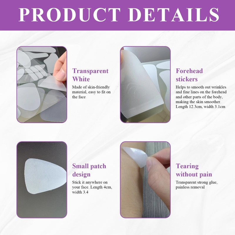 Pack of 200 Face Wrinkle Remover Strips, Anti Wrinkle Plasters,