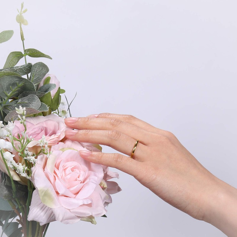 TRUMIUM 2mm Gold Tungsten Rings for Women Plain Thin High