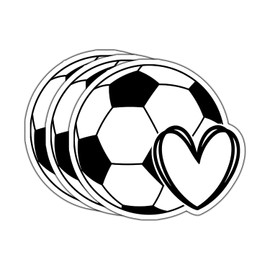 (3pcs) Soccer Heart Sticker Funny Sarcastic Quotes Inspirational Phrase Football Sport Lovers Vinyl Decal Gift Stickers for Tumbler Laptop Kindle Water Bottles Tablet Books Phone - Size 3x2.8