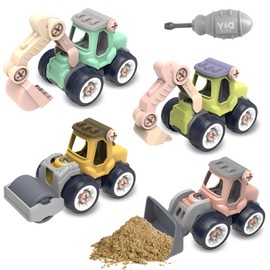 Afenau Sand Toy Vehicles, Pack of 4 Sandpit Vehicles with Screwdriver, Removable Toy Digger Sandpit, Digger Sand Toy for Children, Summer Toy, Gifts (Multi-Colour)