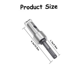 Round Shank Garden Earth Auger Drill Adapter,2 Slots and 2 Pits, SDS Plus,SDS Rotary Hammer Drill,Concrete Drill（Round Handle）