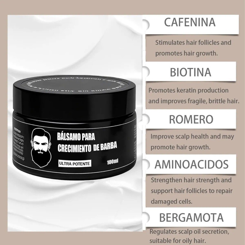 Cosméticos Apolo Para Barba, Estimulante Barba//
