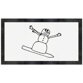 'Snowboarding Snowman' Pet Feeding Mat (PM00015090)