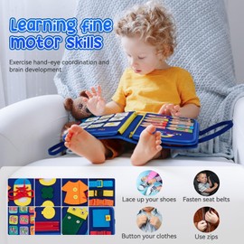 Warmiehomy Busy Board 10 Pages Montessori Toys for Toddlers, Baby Toys for 1 2 3 4 Year Old Boys Girls, Sensory Toys for Toddlers Educational Toys Busy Book Learning, Kids Gifts Travel Toys
