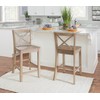 Linon Greywash Torino Rustic X Backed, Counter Height Stool
