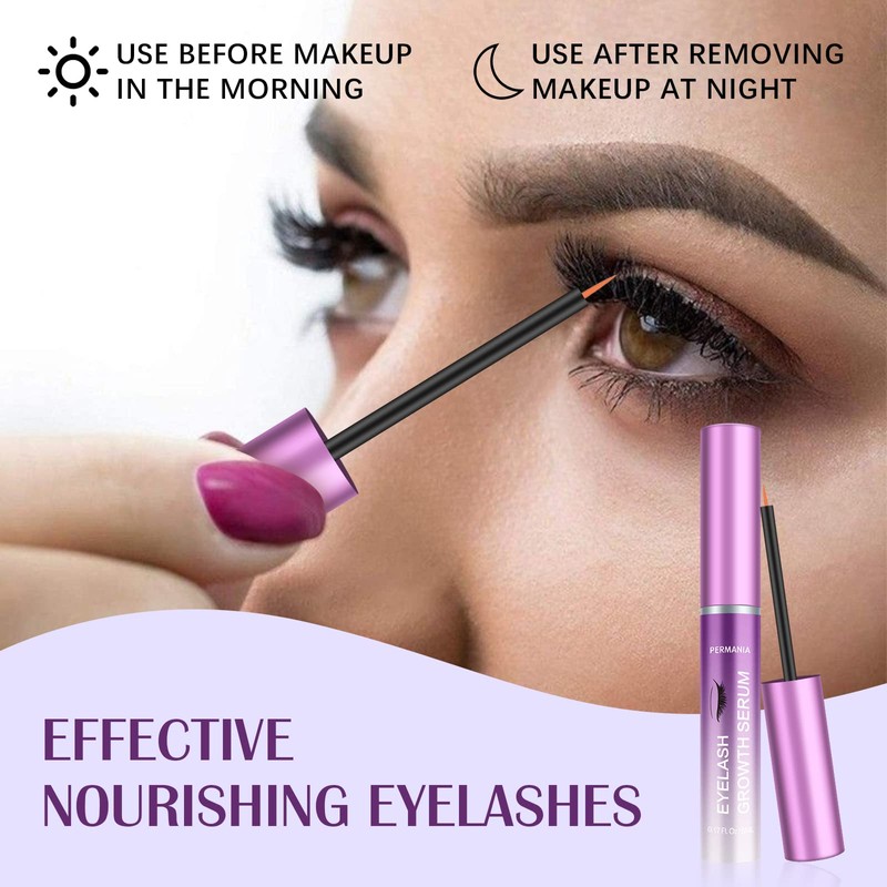 PERMANIA Lash Serum, Eyelash Growth Serum, Eyelash Enhancer, Fast Eyelashes