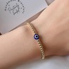 Poxtex Gold Evil Eye Bracelet for Women, 14K Real Gold
