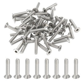 PATIKIL #10-24 x 1 Inch Flat Head Socket Cap Screws 50 Pack 304 Stainless Steel Flat Head Screws with Hex Drive Machine Screws Full Thread Coarse Thread UNC Grade 6.8