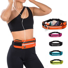 Running Belts for Women Waterproof Fanny Pack Running Waist Pouch Phone holder Adjustable Sports Money Belt with Headphone Port