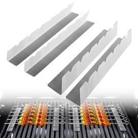 Hydrogarden BBQ Skewers Rack for 6 Skewers. Made from Stainless Steel Metal. Rack Length 30cm, Height 4cm, Base Width 3.5cm (4PACK)