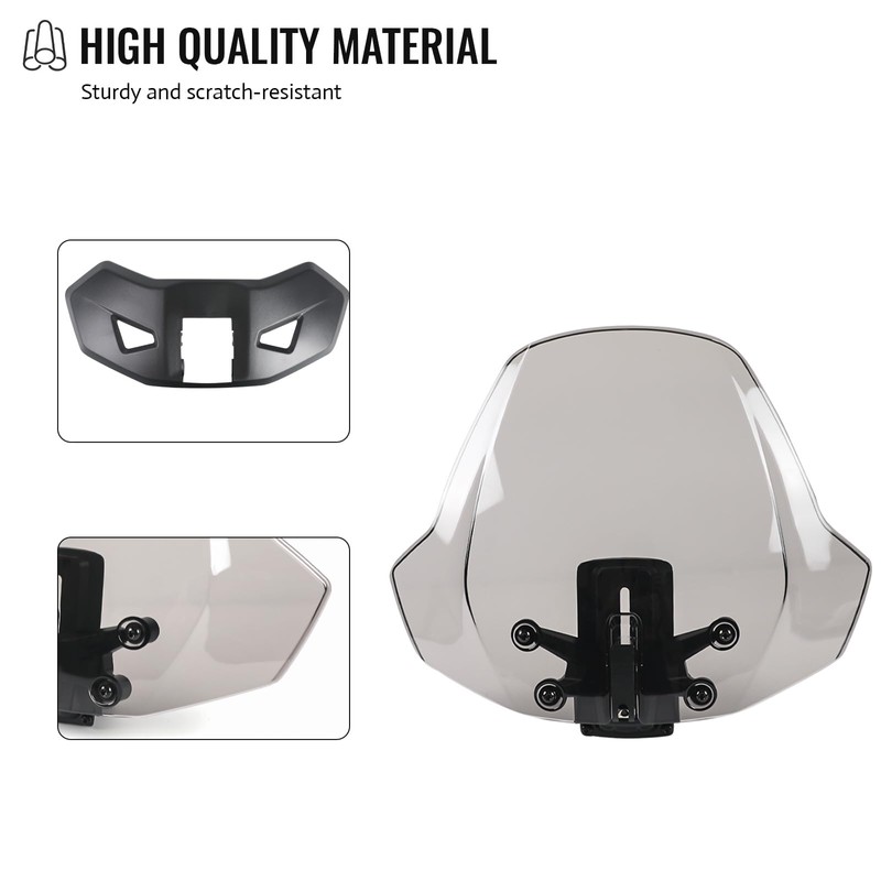 LUXEMOTO Front Windshield for Can-Am Ryker All Models, 3" Adjustable