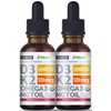 (2 Pack) Organic Vitamin D3 K2 Drops 5000 IU with