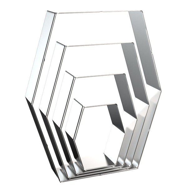 Long Hexagon Cookie Cutters Shapes Set with Assorted Sizes -