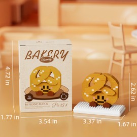 QMEAKMONY Mini Building Blocks ‌Bread‌ Sets Cute Micro Mini ‌Bread‌ Building Bricks for Adults Micro Nano Bricks Perfect Party Favors for Teenagers. (‌Pretzel,272 Pcs)