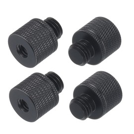 MECCANIXITY 4Pcs Mic Stand Adapter 1/4 Female to M10 Male Camera Screw Thread Adapter for Microphone Tripod Stand Black
