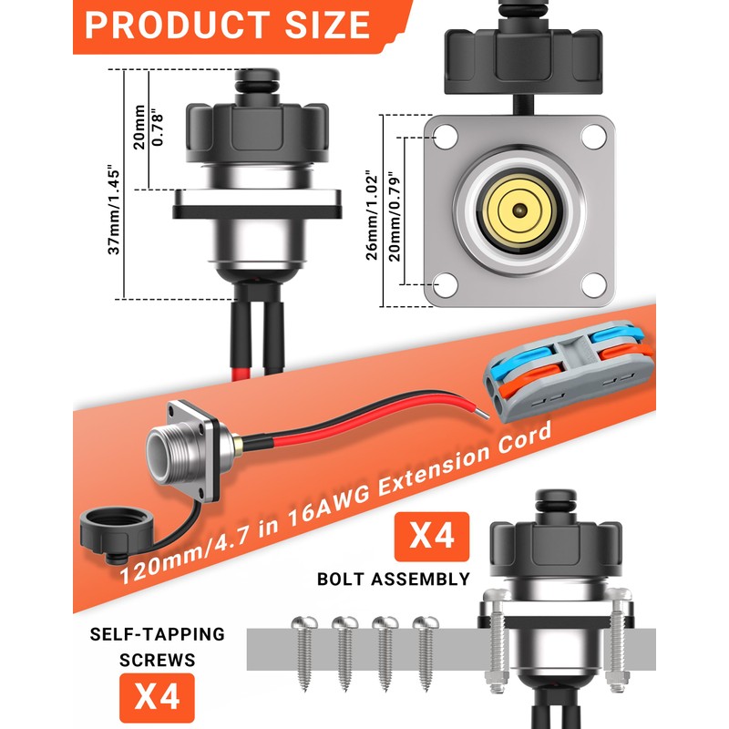 Waterproof RV Wall Pass Through Kit for Starlink Mini, Aluminum