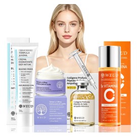Kit Facial Weud Antiedad Firmeza: Tónico, Sérum, Ojos, Crema