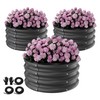 SOCONT Round Galvanized Raised Garden Bed Kit, 3 Pcs 2