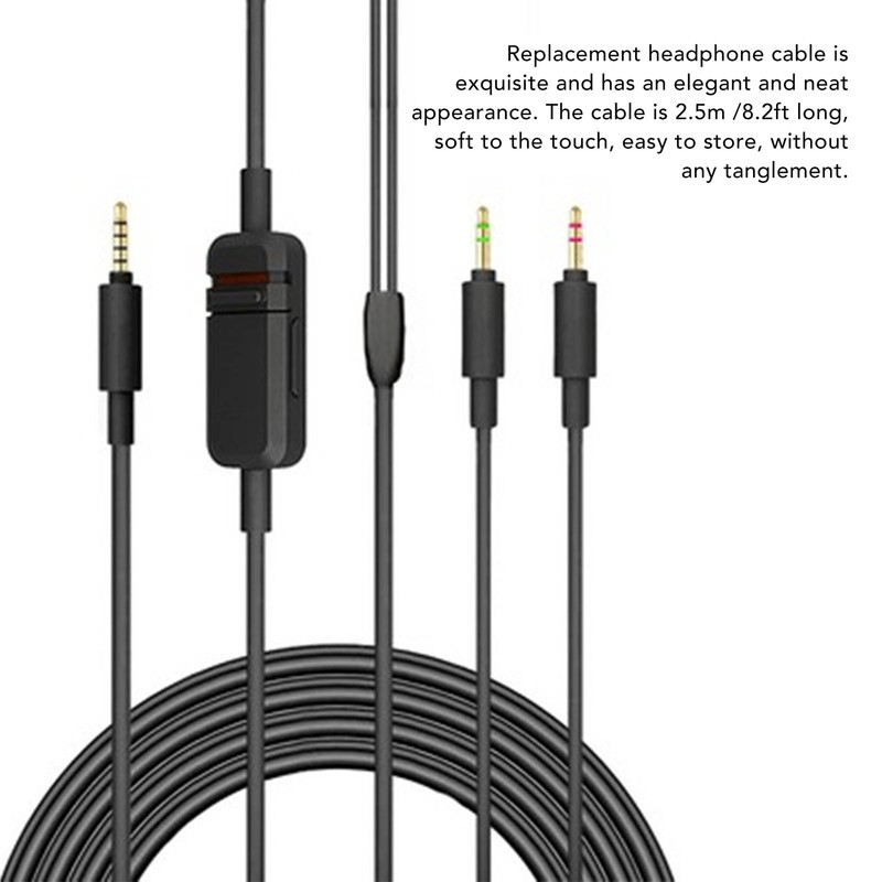 Replacement Headphone Cable 3.5mm Volume Control Sound Cable Compatible for