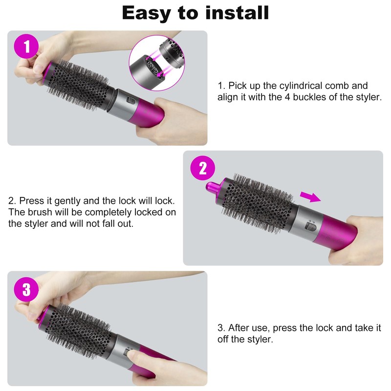 Round Volumizing Brush for Dyson for Airwrap HS01/HS05 Attachment, Part