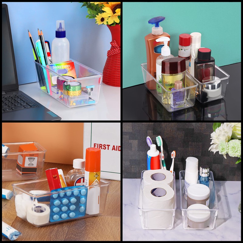 Kurtzy 4 Pack Kitchen Fridge & Cupboard Storage Trays -
