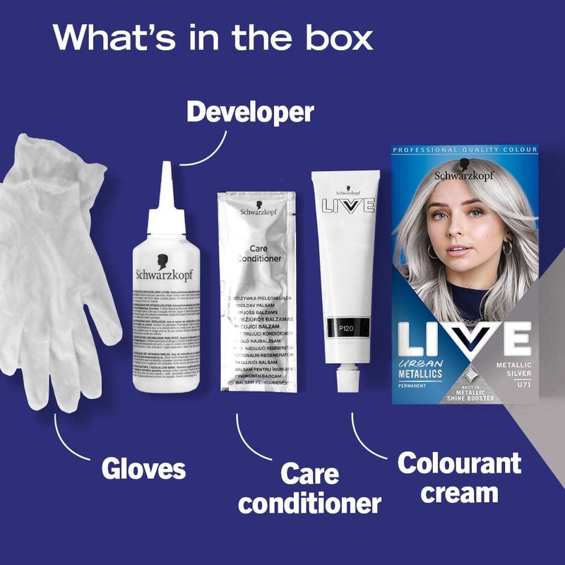 Schwarzkopf Live Hair Colour Fashion, Metallic Silver, 1 Count (Pack
