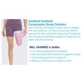 JianiMed Prosthetic Stump Shrinkers–above Knee, 35cm, Compression, 20-30, Amputee Socks, Trendy, Taiwan Excellence L