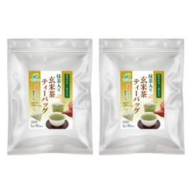Shizuoka Prefecture Kakegawa Powdered Brown Rice Tea Bag with Matcha Tea Bag Hot and Cold Brew Triangular Nylon Tea Bag, 100 Cups of Hot Water, 0.2 oz (5 g) x 30 Packs (2 Bags)