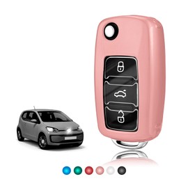 TOOMUME Key Case TPU Glossy Transparent Car Key Cover Fits VW Volkswagen Golf 4/5/6 Multivan T5 Polo Up Caddy Beetle Sharan Jetta Bora Seat Ibiza Skoda Fabia