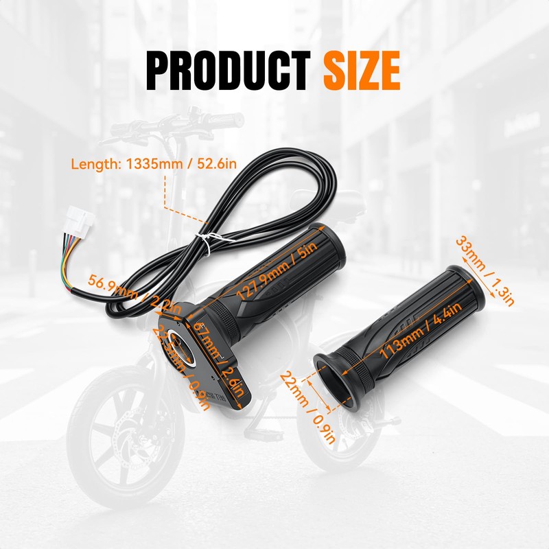LKV 36V Ebike Scooter Throttle Grip with LCD Display &