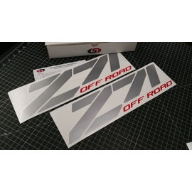 Z71 Off Road Chevy Fender Decal Tailgate Sticker 15" (Metallic Silver & Red)