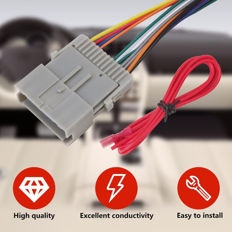 2024 Upgraded Wiring Harness Stereo Radio Wire Cable Connector Adapter
