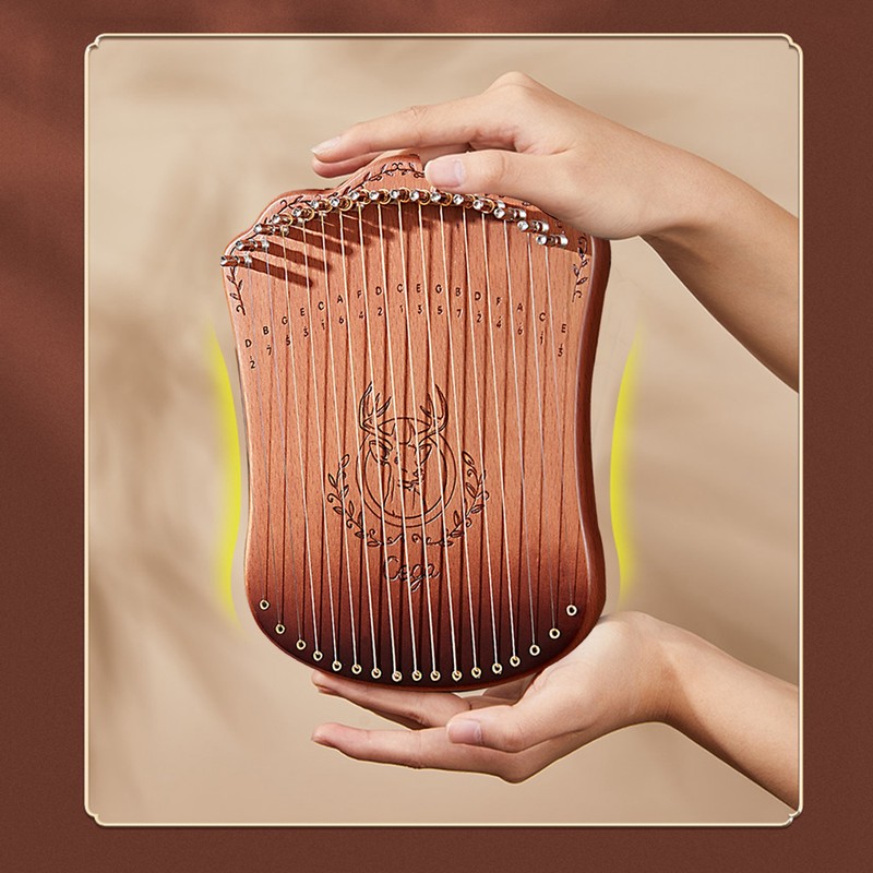17 String Lyre Harp Portable Solid Beech Wood Harp String