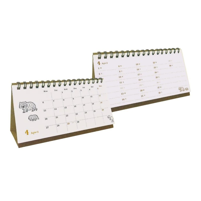 Ryu-Ryu 2026 Monday Start Animal Parade Desk Calendar