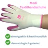Medi textile gloves for easy putting on compression socks, including