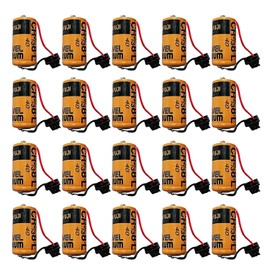 ﹙▷ 20 Pcs ◁﹚3V 2000mAh CR2/38.L Battery for Fuji CR2/3 8.L for FDK CR17/33 PLC Lithium Battery with Black Head