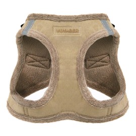 Voyager Step-in Plush Dog Harness – Soft Plush, Step in Vest Harness for Small and Medium Dogs by Best Pet Supplies - Latte Suede, L (Chest: 18-20.5")