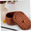 VILLFUL Elegant Lidded Egg Storage Basket Woven Potato Bread Basket